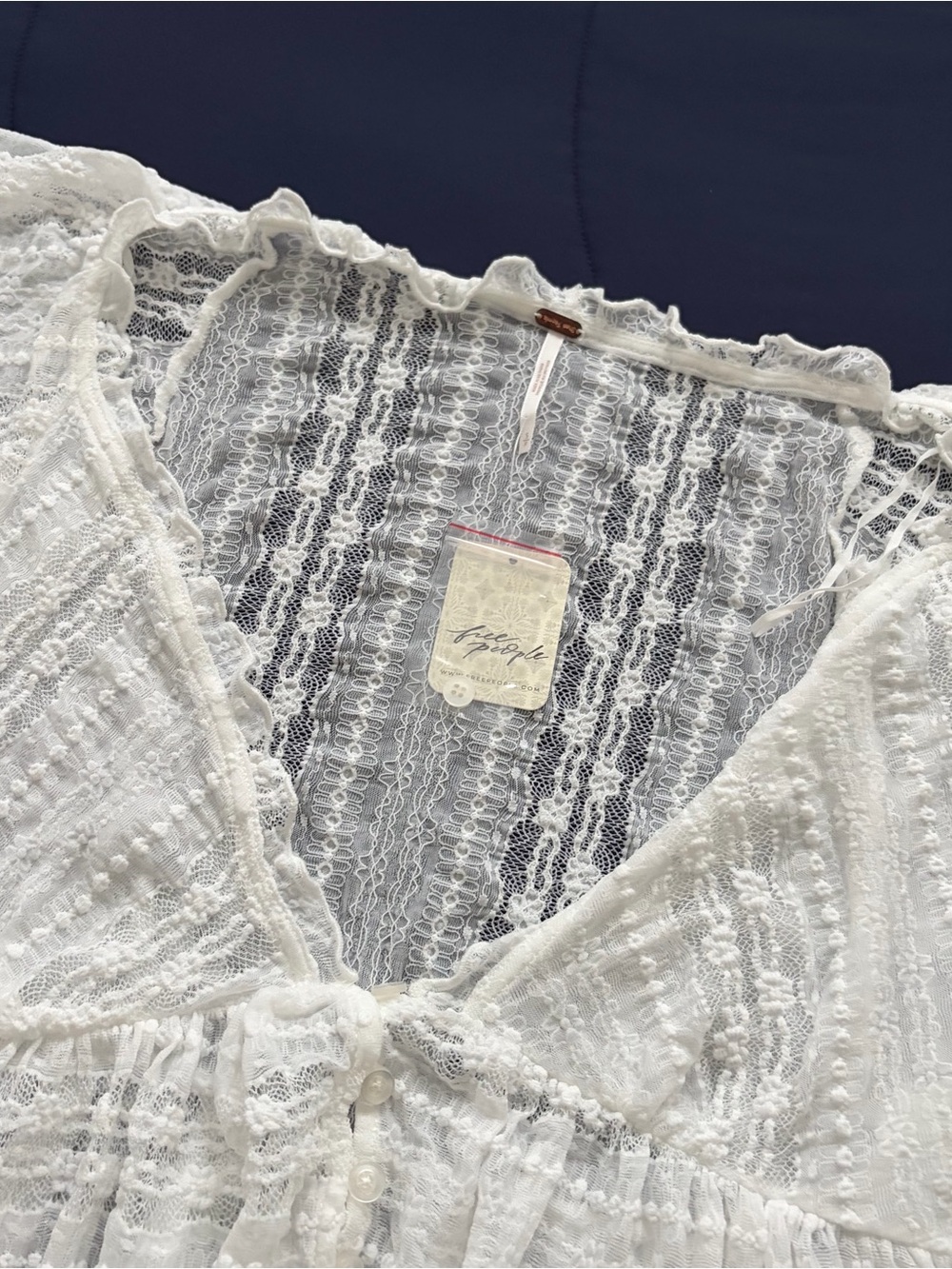 Free People In Your Dreams Lace Top in Clean Ivory - Picture 6 of 10